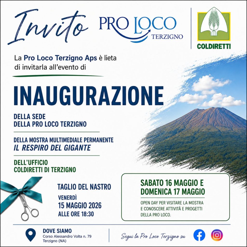 La Pro Loco Terzigno inaugura la nuova sede e la mostra permanente Il Respiro del Gigante