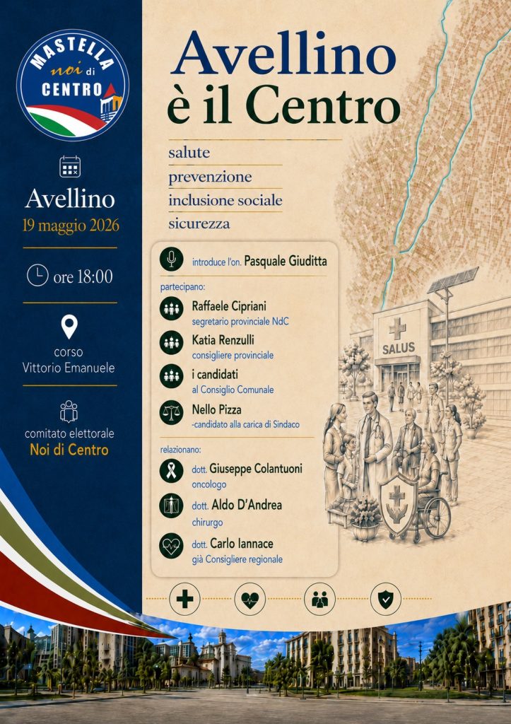 Amministrative Avellino: il 19 maggio nuovo incontro con Avellino è il Centro
