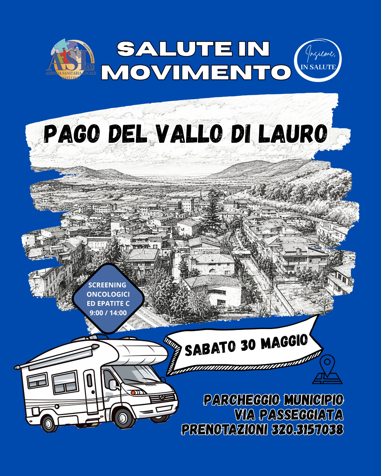 “Salute in movimento”: i camper della prevenzione dell’Asl Avellino fanno tappa a Pago del Vallo di Lauro “Salute in movimento”: i camper della prevenzione dell’Asl Avellino fanno tappa a Pago del Vallo di Lauro