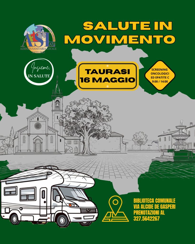 Giornata di prevenzione a Taurasi: arrivano i Camper dell’Asl Avellino per la nuova tappa di “Salute in Movimento”
