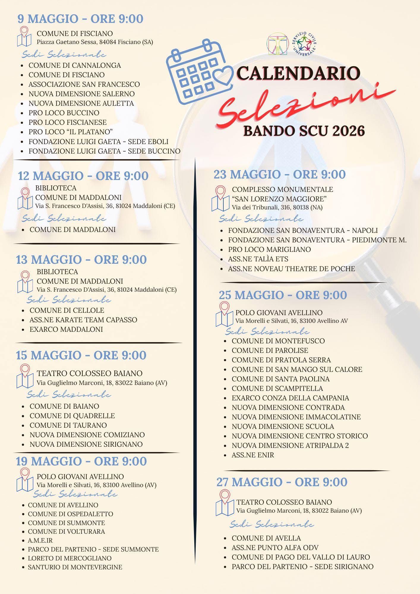 Servizio Civile Universale, pubblicato il calendario dei colloqui: date, orari e sedi Servizio Civile Universale, pubblicato il calendario dei colloqui: date, orari e sedi