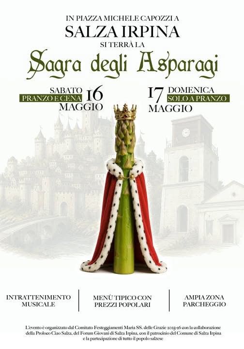 A Salza Irpina torna la tradizione con la “Sagra degli Asparagi” A Salza Irpina torna la tradizione con la “Sagra degli Asparagi”