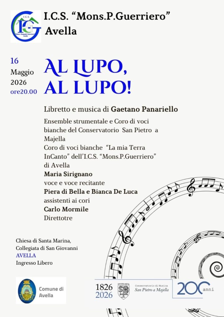 Avella, lIstituto Comprensivo Guerriero porta in scena “Al lupo, al lupo!”: musica e voci bianche protagoniste nella Chiesa di Santa Marina Avella, lIstituto Comprensivo Guerriero porta in scena “Al lupo, al lupo!”: musica e voci bianche protagoniste nella Chiesa di Santa Marina