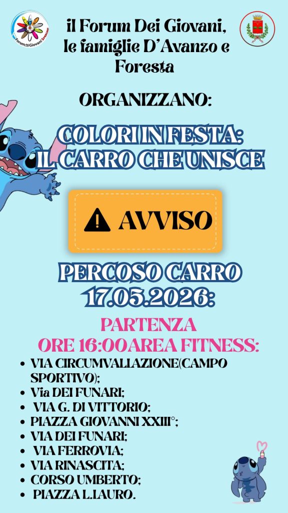 SPERONE. “Colorinfesta: il carro che unisce”, modificati orario e percorso della manifestazione