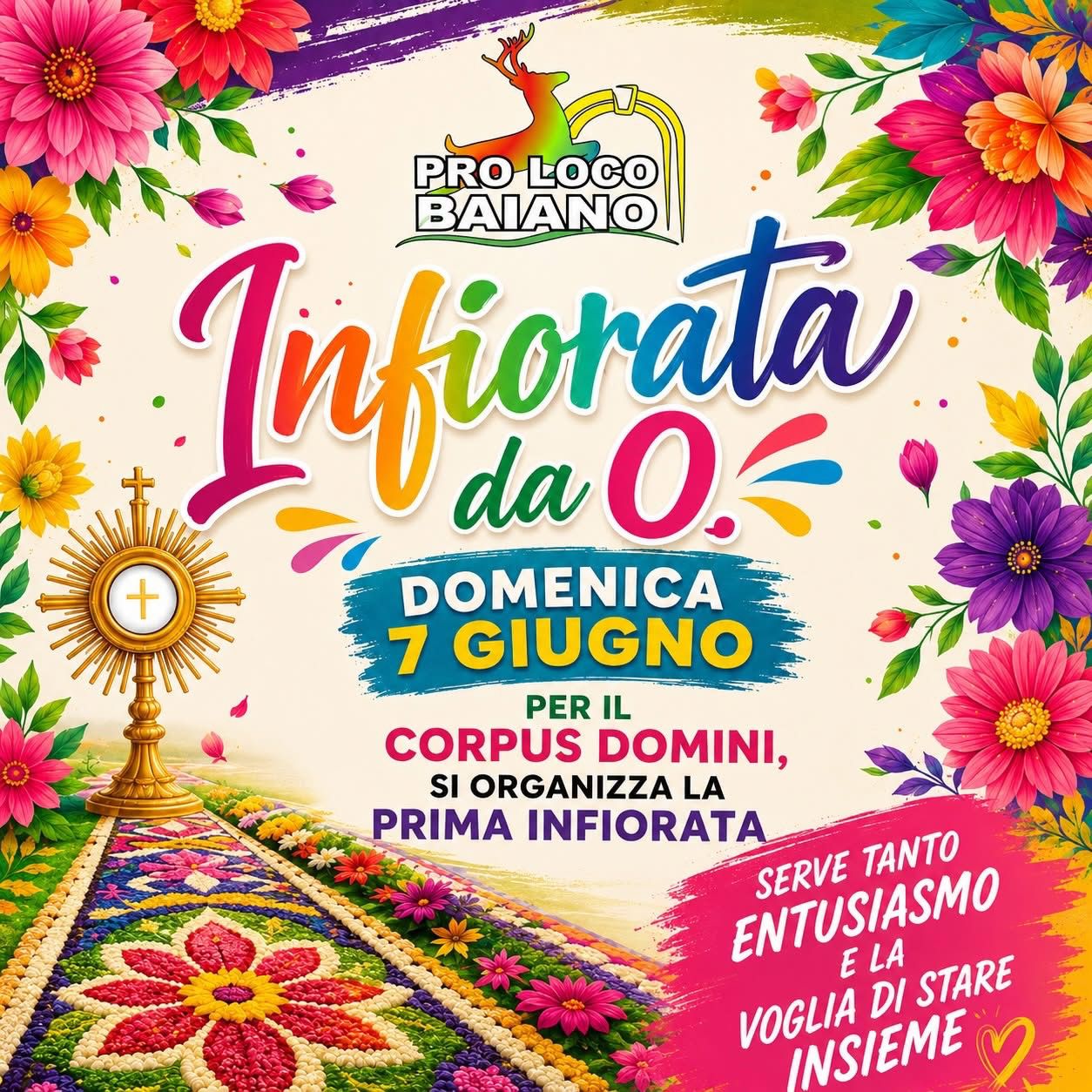 Baiano si prepara alla sua prima Infiorata: arte, fede e comunità per il Corpus Domini Baiano si prepara alla sua prima Infiorata: arte, fede e comunità per il Corpus Domini