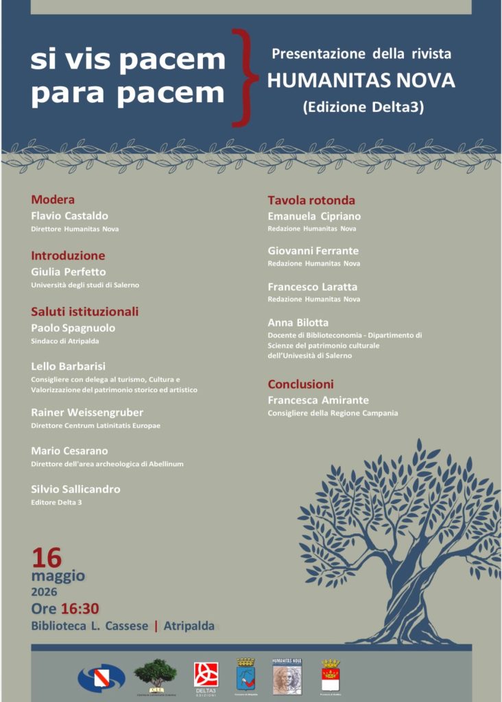 Atripalda, Humanitas Nova celebra cultura e territorio: il 16 maggio incontro alla Biblioteca Cassese