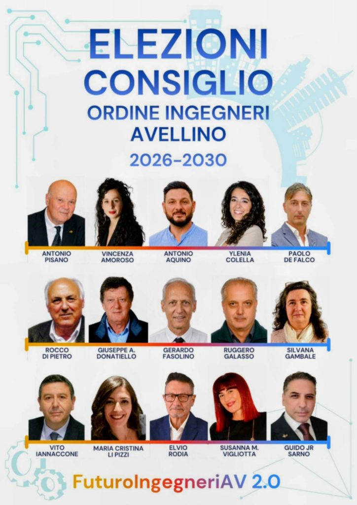 Elezioni Ordine Ingegneri Avellino 2026: Successo totale per la squadra dellIng. Antonio Pisano.
