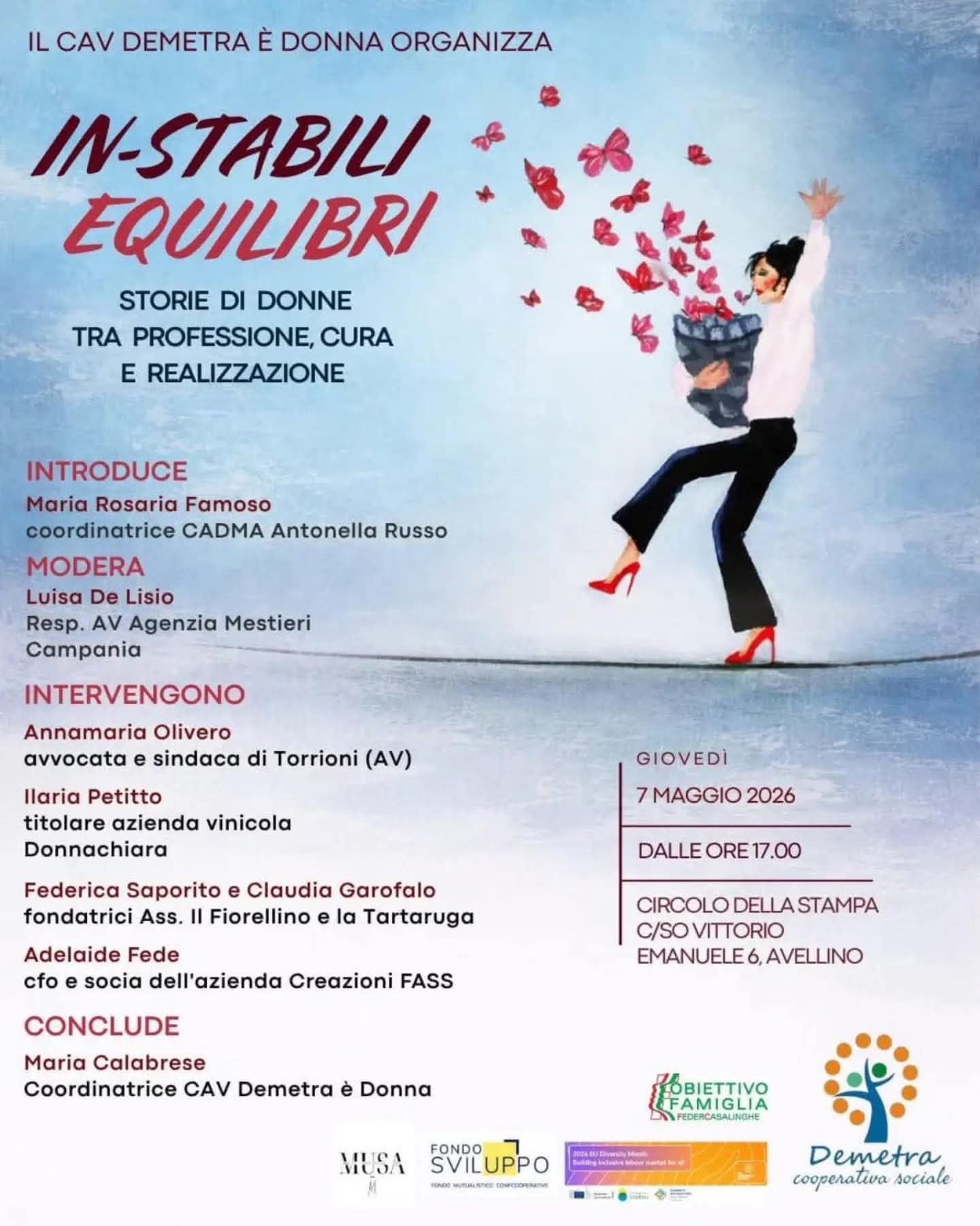 “In stabili Equilibri”: ad Avellino il convegno di Demetra è Donna sulle sfide tra lavoro, cura e realizzazione femminile “In stabili Equilibri”: ad Avellino il convegno di Demetra è Donna sulle sfide tra lavoro, cura e realizzazione femminile