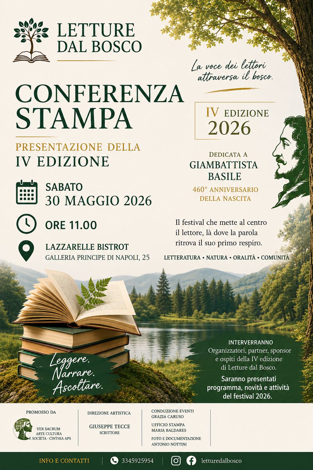 Da Napoli al Lago Laceno, Letture dal Bosco presenta la nuova edizione dedicata a Basile Da Napoli al Lago Laceno, Letture dal Bosco presenta la nuova edizione dedicata a Basile