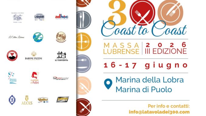 MASSA LUBRENSE – “LA TAVOLA DEI 300 COAST TO COAST”, PRESENTATO IL PROGRAMMA DELLA III EDIZIONE: IL 16 GIUGNO A MARINA DELLA LOBRA E IL 17 GIUGNO A MARINA DI PUOLO