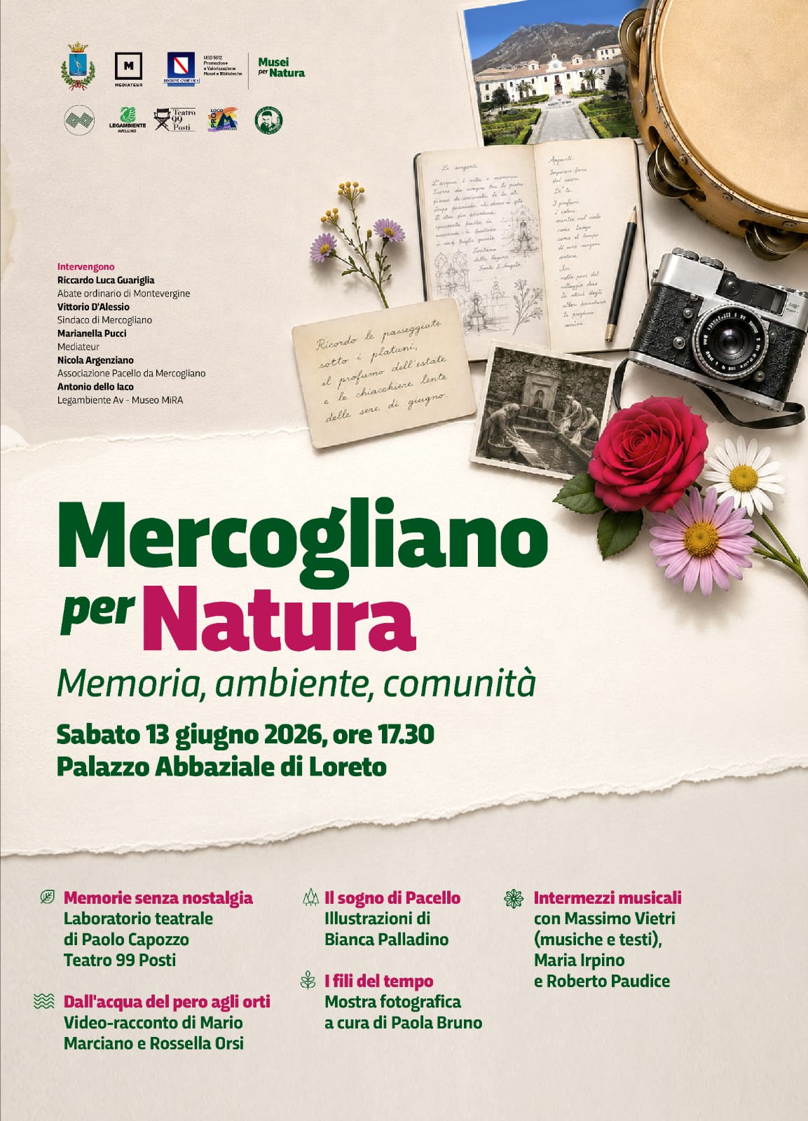 Mercogliano per natura. Memoria, ambiente, comunità. Tre appuntamenti per raccontare il patrimonio verde tra memoria, cultura e partecipazione Mercogliano per natura. Memoria, ambiente, comunità. Tre appuntamenti per raccontare il patrimonio verde tra memoria, cultura e partecipazione