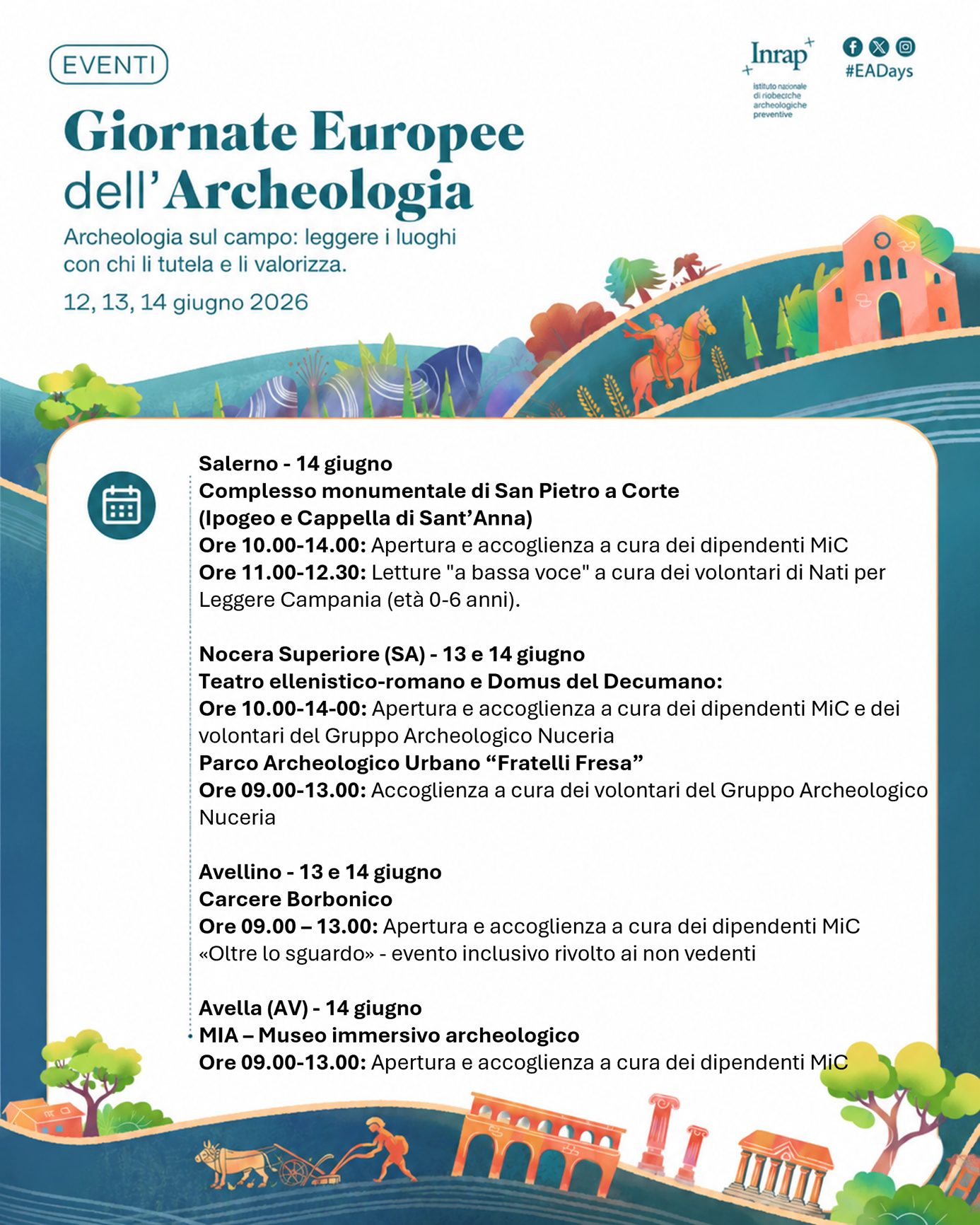 Giornate europee dellarcheologia 2026: le iniziative della Soprintendenza ABAP di Salerno e Avellino Giornate europee dellarcheologia 2026: le iniziative della Soprintendenza ABAP di Salerno e Avellino