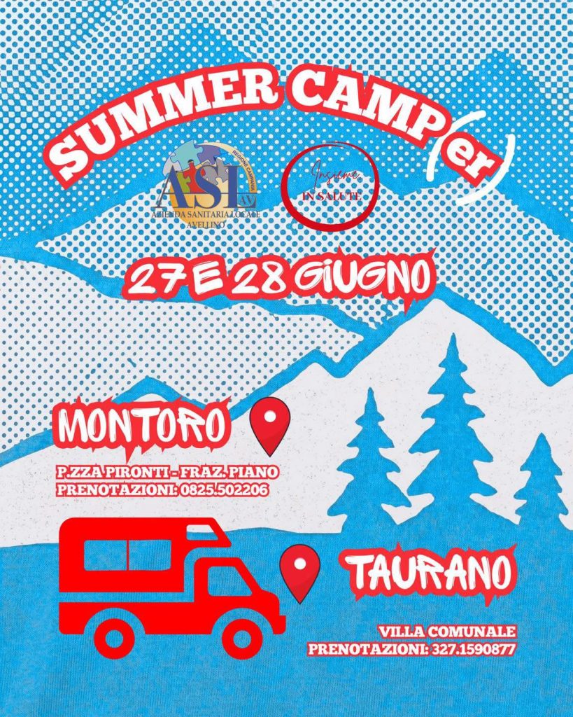 Salute in movimento: il Summer Camp(er) dell’Asl Avellino fa tappa a Montoro e Taurano