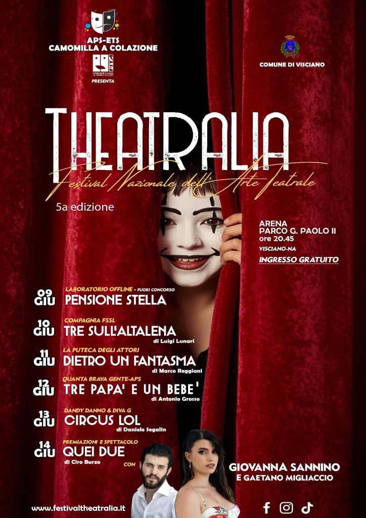AL VIA “THEATRALIA”: IL FESTIVAL NAZIONALE DELL’ARTE TEATRALE ILLUMINA VISCIANO DAL 9 AL 14 GIUGNO