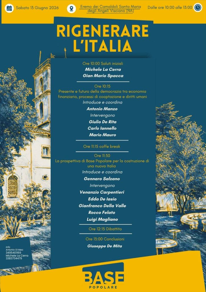 “Rigenerare l’Italia”, ai Camaldoli di Visciano una giornata di confronto sul futuro del Paese “Rigenerare l’Italia”, ai Camaldoli di Visciano una giornata di confronto sul futuro del Paese