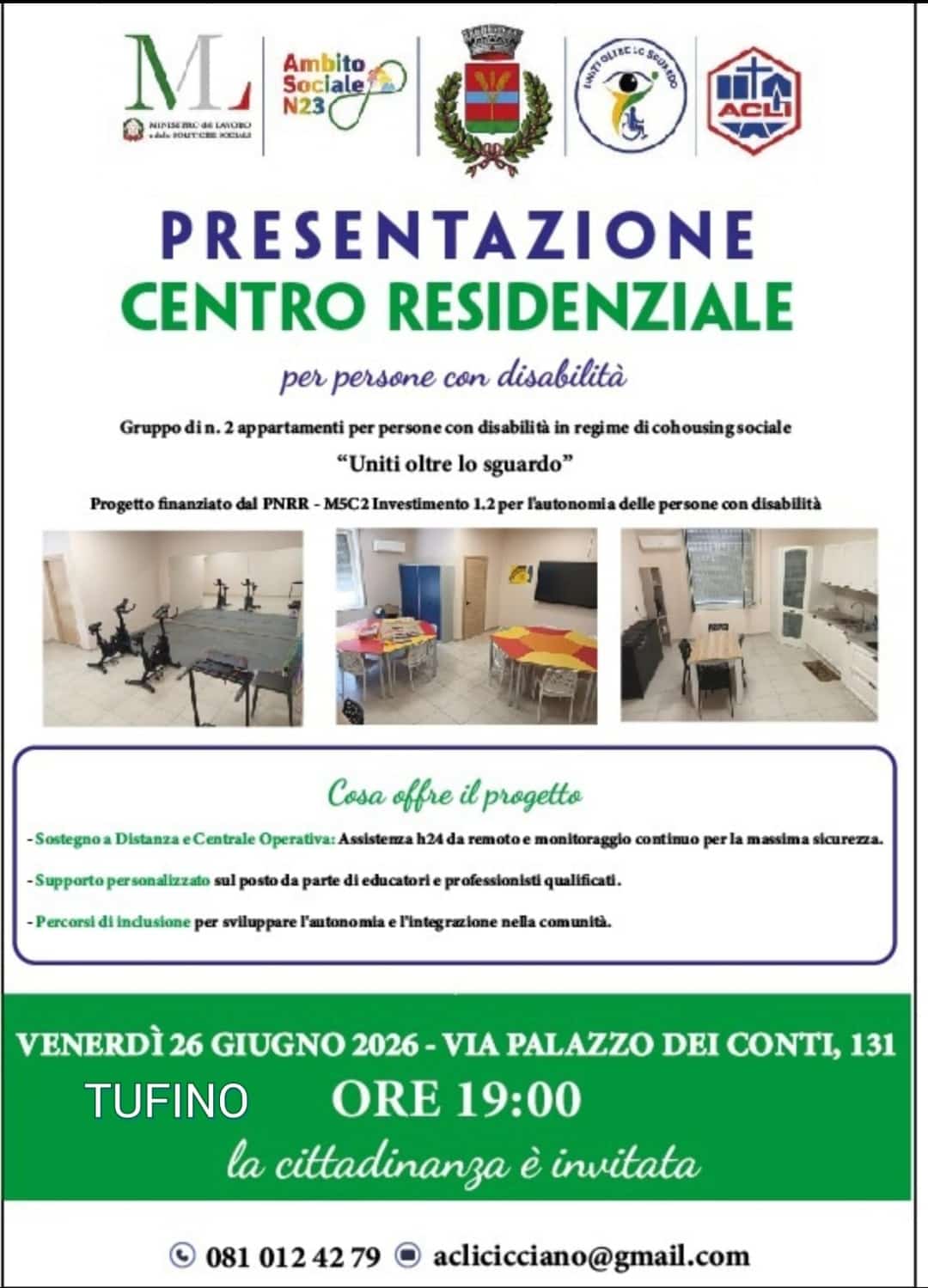 Tufino, nasce il Centro Residenziale per persone con disabilità: presentazione del progetto “Uniti oltre lo sguardo” Tufino, nasce il Centro Residenziale per persone con disabilità: presentazione del progetto “Uniti oltre lo sguardo”