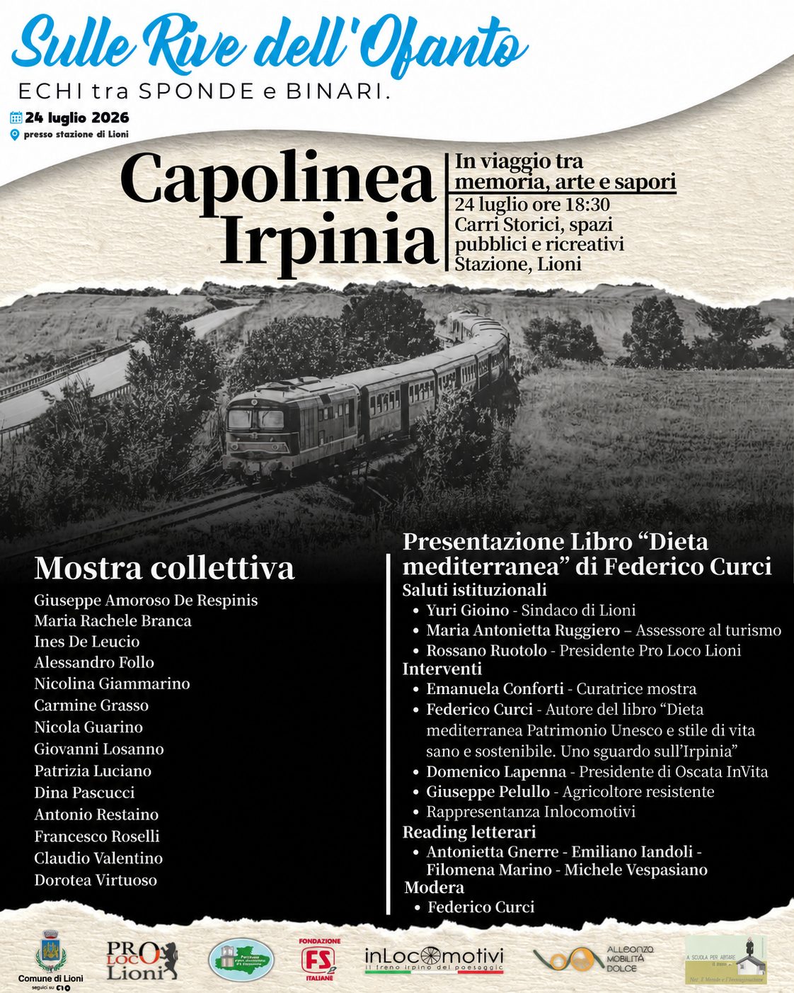 Sulle Rive dellOfanto – Echi tra Sponde e Binari Due giorni tra arte, natura, musica e tradizioni nel cuore dellIrpinia Sulle Rive dellOfanto – Echi tra Sponde e Binari Due giorni tra arte, natura, musica e tradizioni nel cuore dellIrpinia