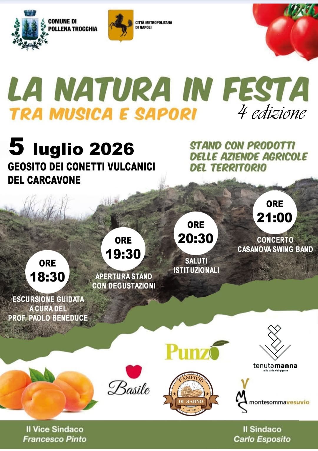 Tutto pronto per Natura in festa, Pollena Trocchia festeggia lestate ai Conetti Vulcanici. Appuntamento domenica 5 luglio, alle 21 il concerto della Casanova Swing Band Tutto pronto per Natura in festa, Pollena Trocchia festeggia lestate ai Conetti Vulcanici. Appuntamento domenica 5 luglio, alle 21 il concerto della Casanova Swing Band