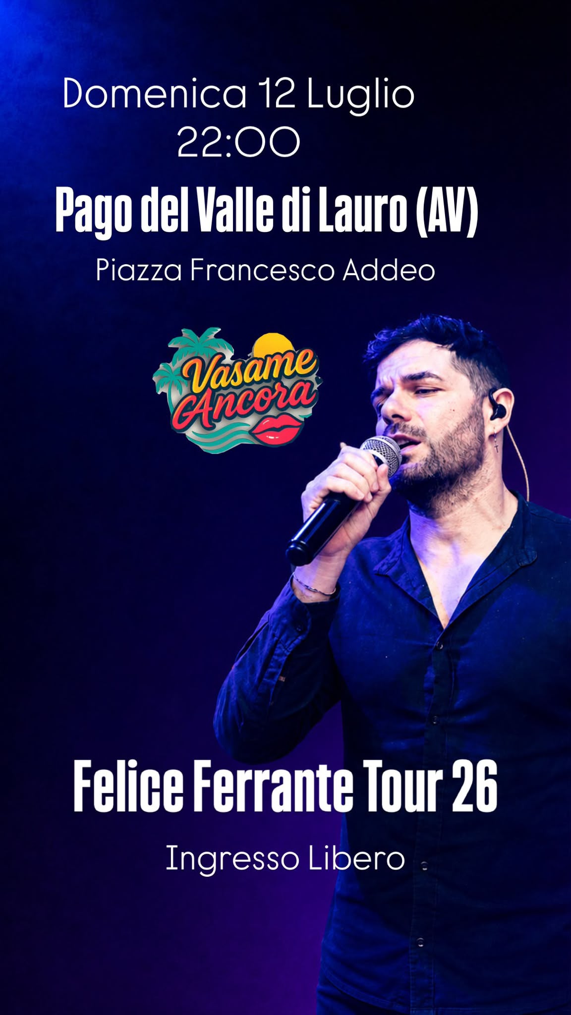 Pago del Vallo di Lauro in festa per Maria SS. di Costantinopoli: domenica 12 luglio il concerto di Felice Ferrante in Piazza Addeo