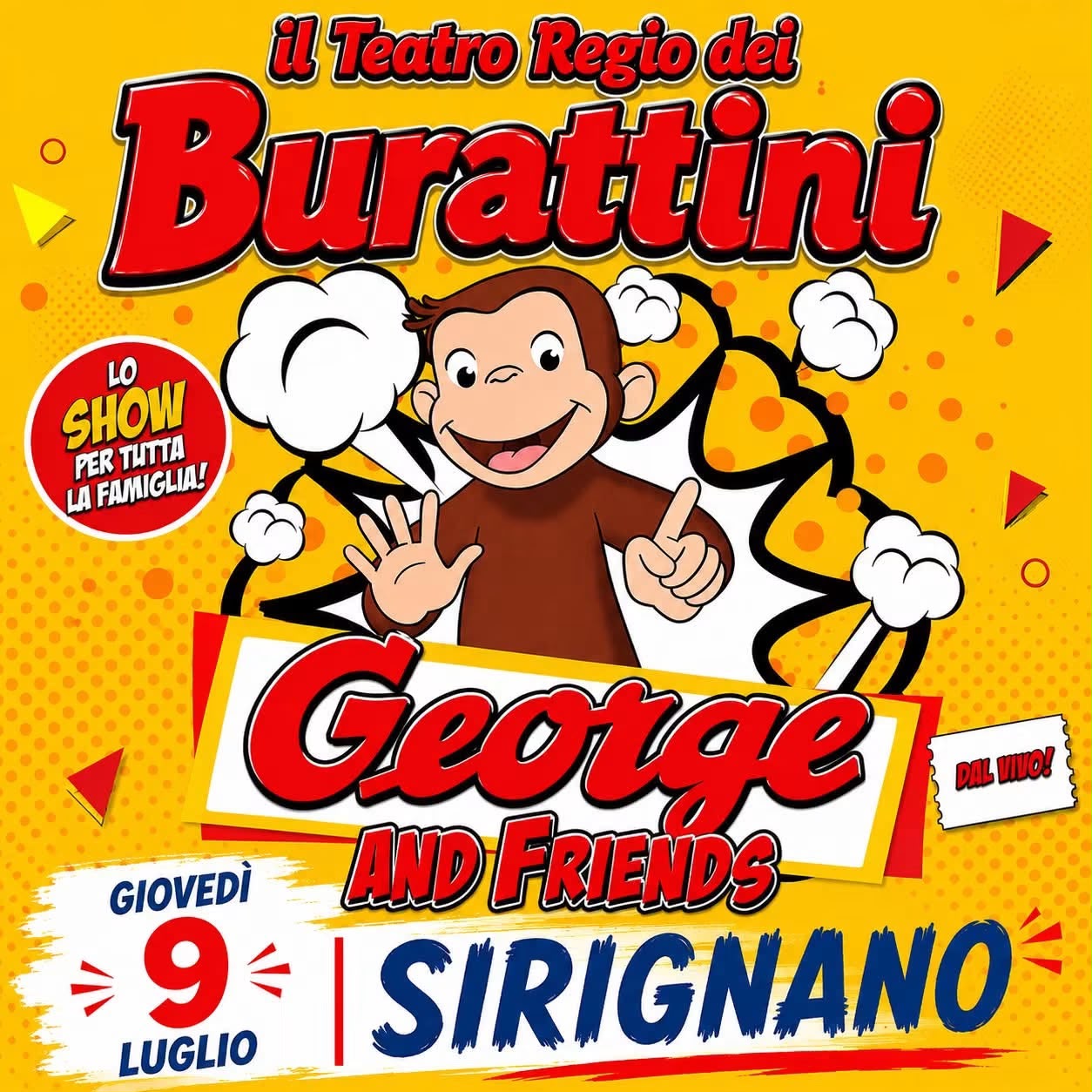 Sirignano, arriva la magia del Teatro dei Burattini: George la Scimmia Curiosa pronta a far divertire grandi e piccoli Sirignano, arriva la magia del Teatro dei Burattini: George la Scimmia Curiosa pronta a far divertire grandi e piccoli