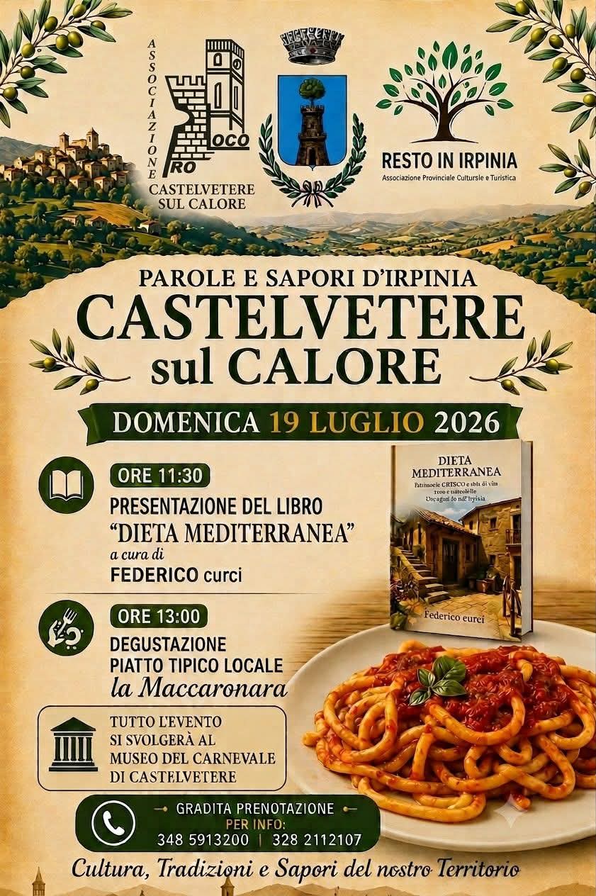 Castelvetere sul Calore celebra le eccellenze del territorio con Parole e Sapori dIrpinia Castelvetere sul Calore celebra le eccellenze del territorio con Parole e Sapori dIrpinia