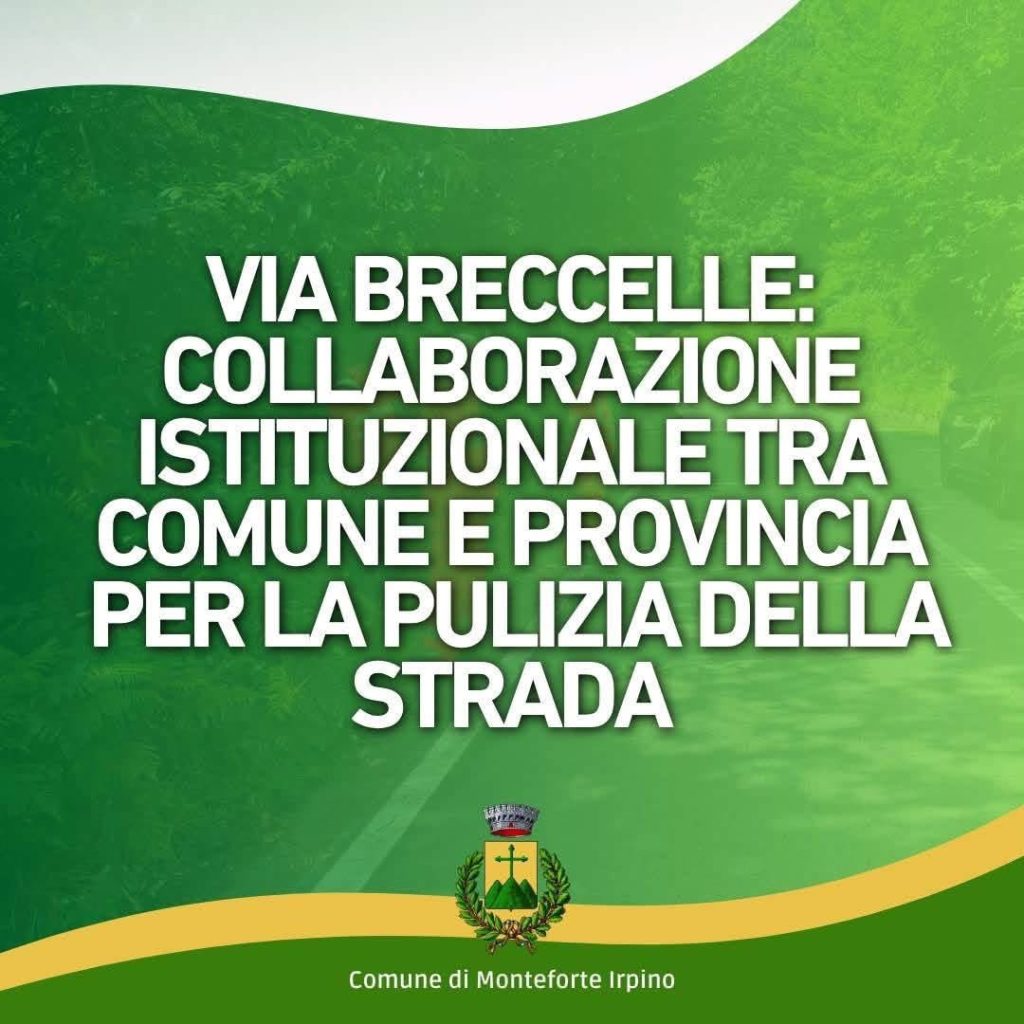 Monteforte Irpino, pulizia di via Breccelle: intervento congiunto tra Comune e Provincia
