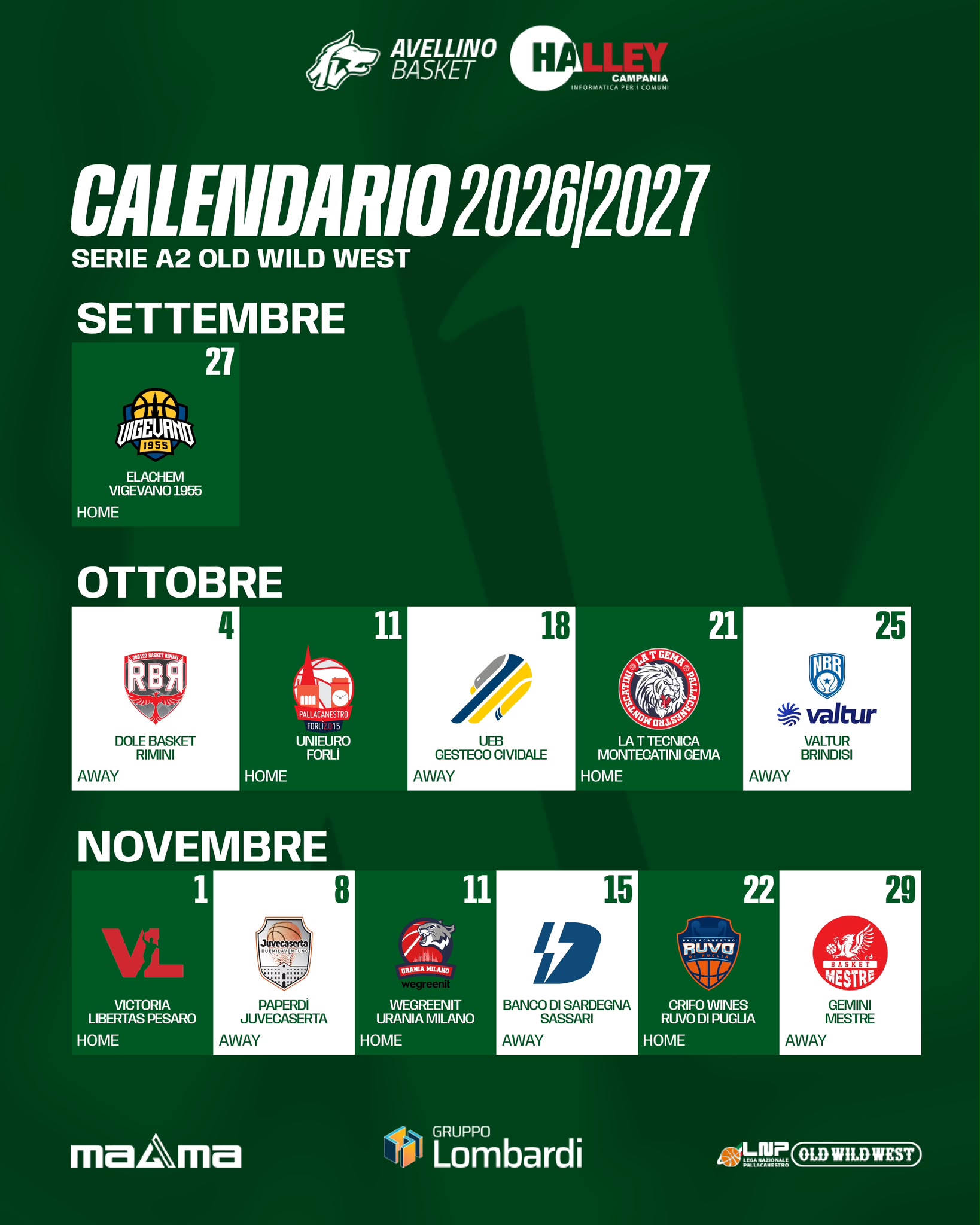 Avellino Basket, svelato il calendario della Serie A2: debutto in casa con Vigevano, chiusura a Livorno Avellino Basket, svelato il calendario della Serie A2: debutto in casa con Vigevano, chiusura a Livorno