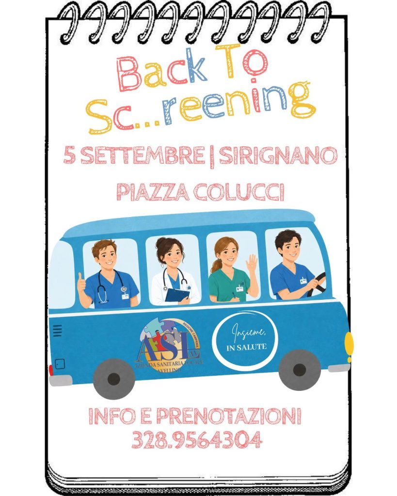 Camper della Salute, primo appuntamento di settembre a Sirignano con la prevenzione oncologica dell’Asl Avellino