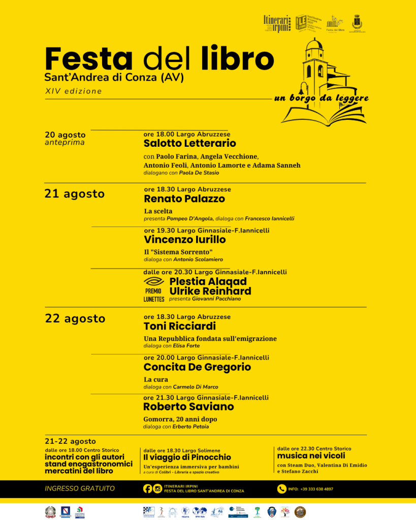 A SantAndrea di Conza è Festa del Libro con Roberto Saviano e Concita De Gregorio A SantAndrea di Conza è Festa del Libro con Roberto Saviano e Concita De Gregorio