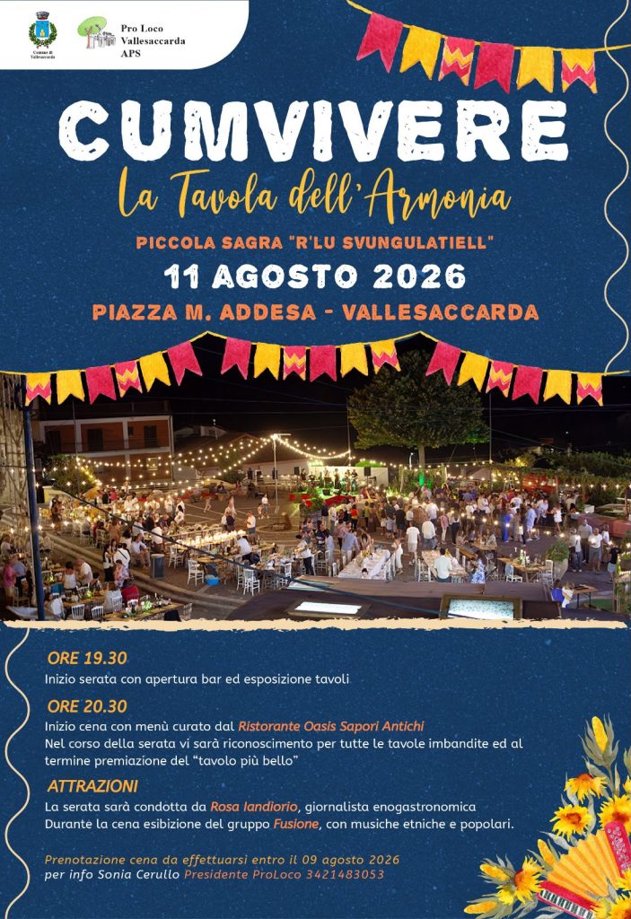 VALLESACCARDA, torna CumVivere: la tavola come simbolo di condivisione, armonia e bellezza. VALLESACCARDA, torna CumVivere: la tavola come simbolo di condivisione, armonia e bellezza.