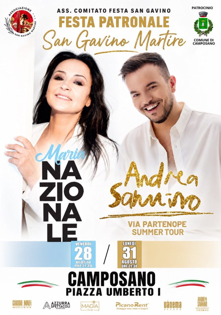 Camposano in festa per San Gavino: due grandi concerti in Piazza Umberto I Camposano in festa per San Gavino: due grandi concerti in Piazza Umberto I
