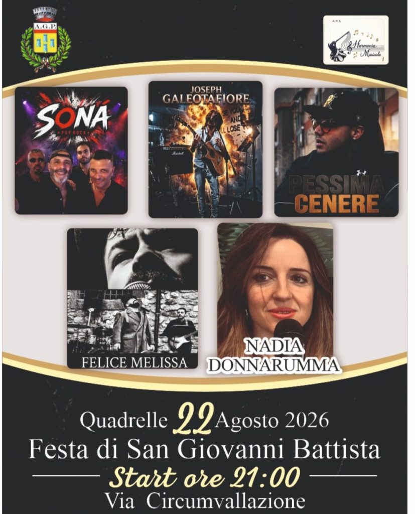 Quadrelle accende l’estate: tre giorni di musica e spettacolo per la festa di San Giovanni Battista