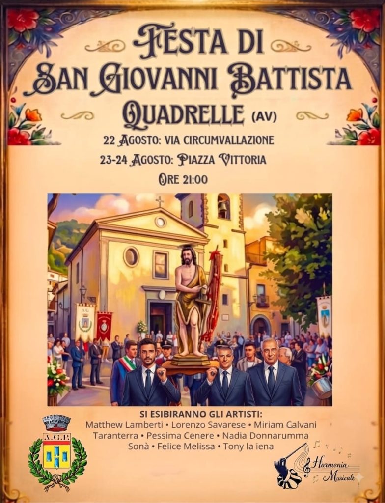 Quadrelle accende l’estate: tre giorni di musica e spettacolo per la festa di San Giovanni Battista