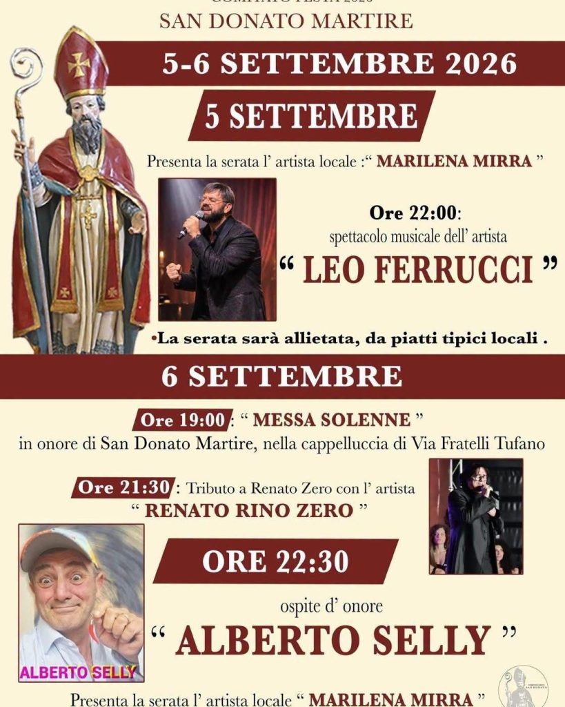 Saviano celebra San Donato Martire: due sere tra devozione, musica e sapori della tradizione