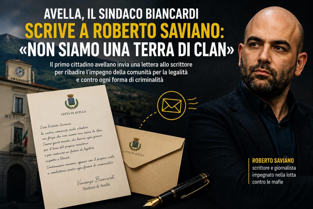 Avella, il sindaco Biancardi scrive a Roberto Saviano: «Non siamo una terra di clan» Avella, il sindaco Biancardi scrive a Roberto Saviano: «Non siamo una terra di clan»