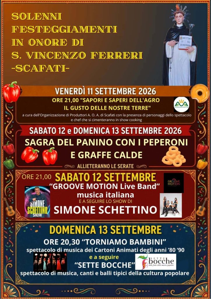 Scafati in festa per San Vincenzo Ferreri: al via i preparativi in onore del Santo Patrono Scafati in festa per San Vincenzo Ferreri: al via i preparativi in onore del Santo Patrono