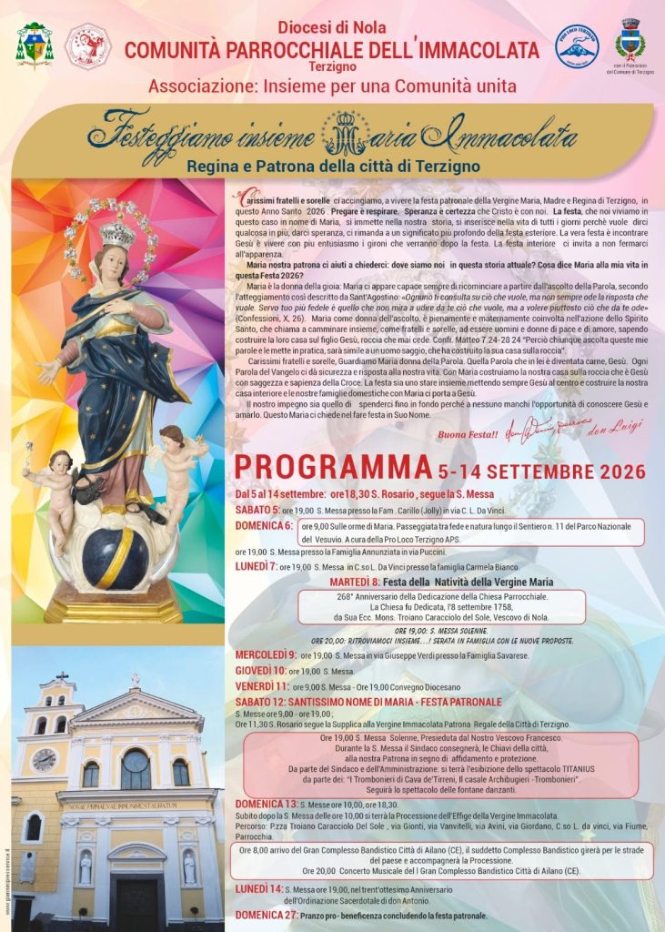 Terzigno celebra Maria Immacolata: Trombonieri e Fontane Danzanti per la grande festa patronale Terzigno celebra Maria Immacolata: Trombonieri e Fontane Danzanti per la grande festa patronale