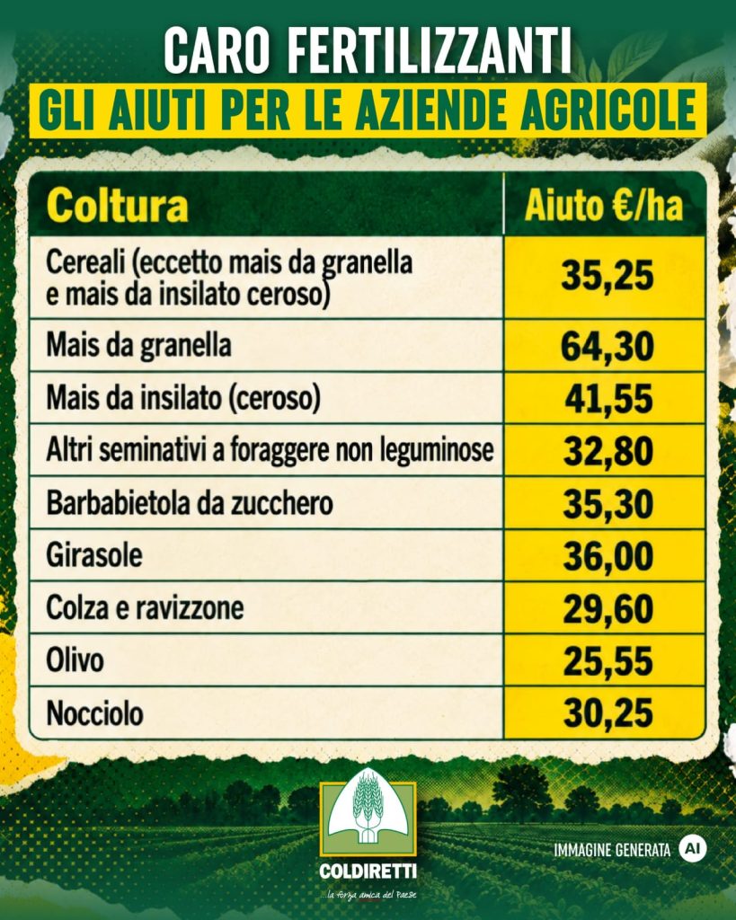 Coldiretti Campania soddisfatta: in arrivo aiuti contro il caro fertilizzanti