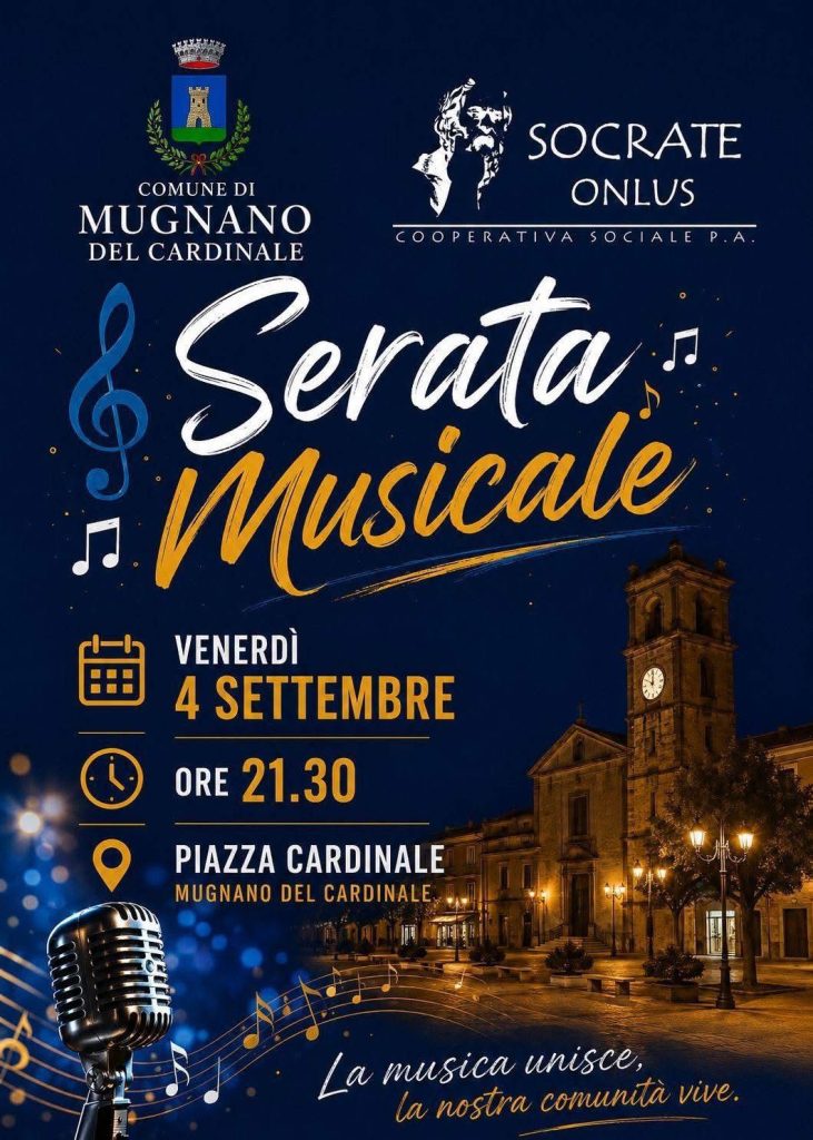 Mugnano del Cardinale, venerdì la “Serata Musicale” in Piazza Cardinale