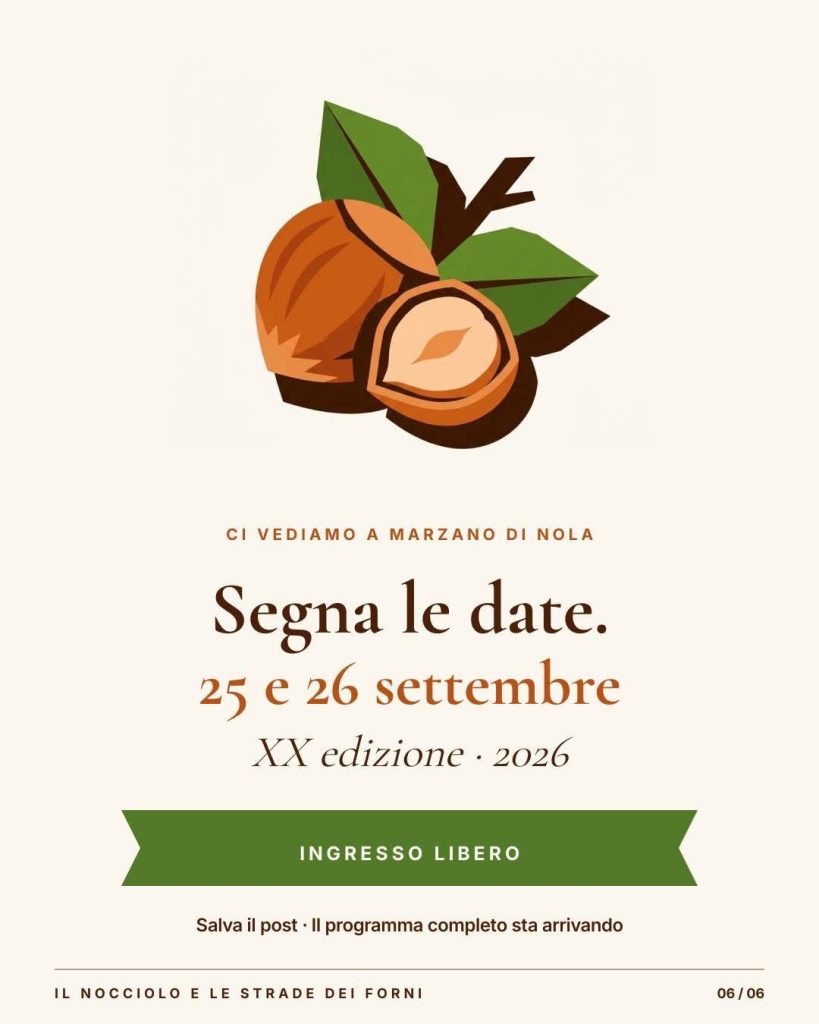 Marzano di Nola, “Il Nocciolo e le Strade dei Forni” compie vent’anni: per la prima volta la festa raddoppia