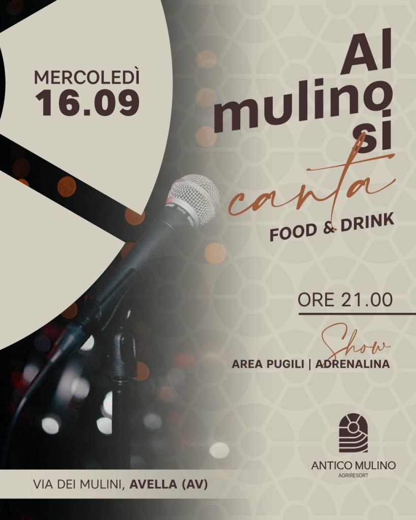 Avella si veste di bianco e canta: il 16 settembre allAntico Mulino arriva il live Area Pugili e il karaoke di Mr Ettore