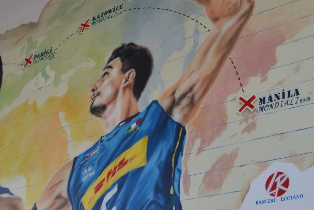Poggiomarino celebra l’Italvolley: Egonu, Giannelli e Michieletto diventano un murale