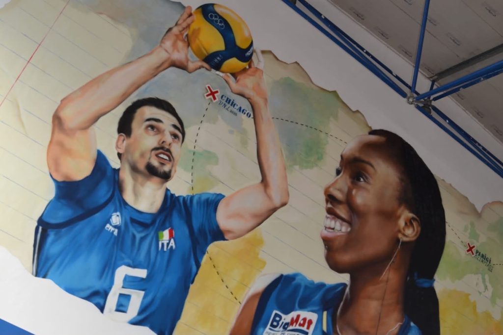 Poggiomarino celebra l’Italvolley: Egonu, Giannelli e Michieletto diventano un murale