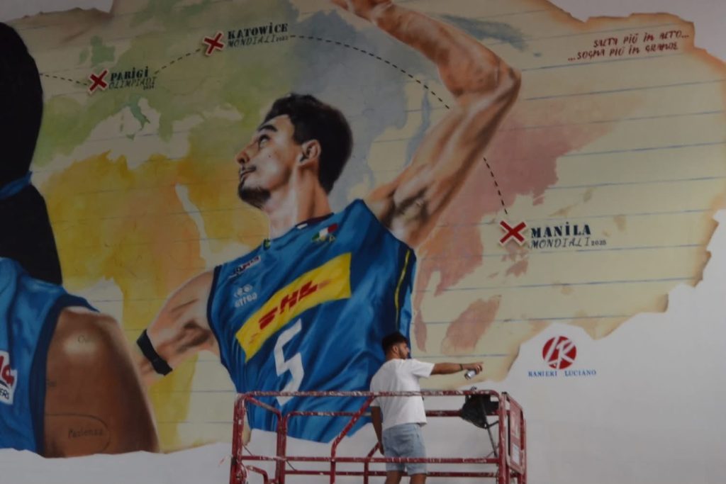 Poggiomarino celebra l’Italvolley: Egonu, Giannelli e Michieletto diventano un murale