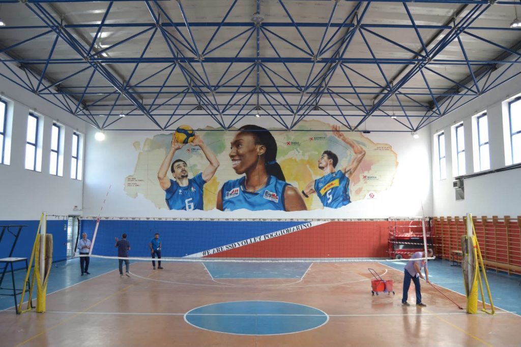 Poggiomarino celebra l’Italvolley: Egonu, Giannelli e Michieletto diventano un murale