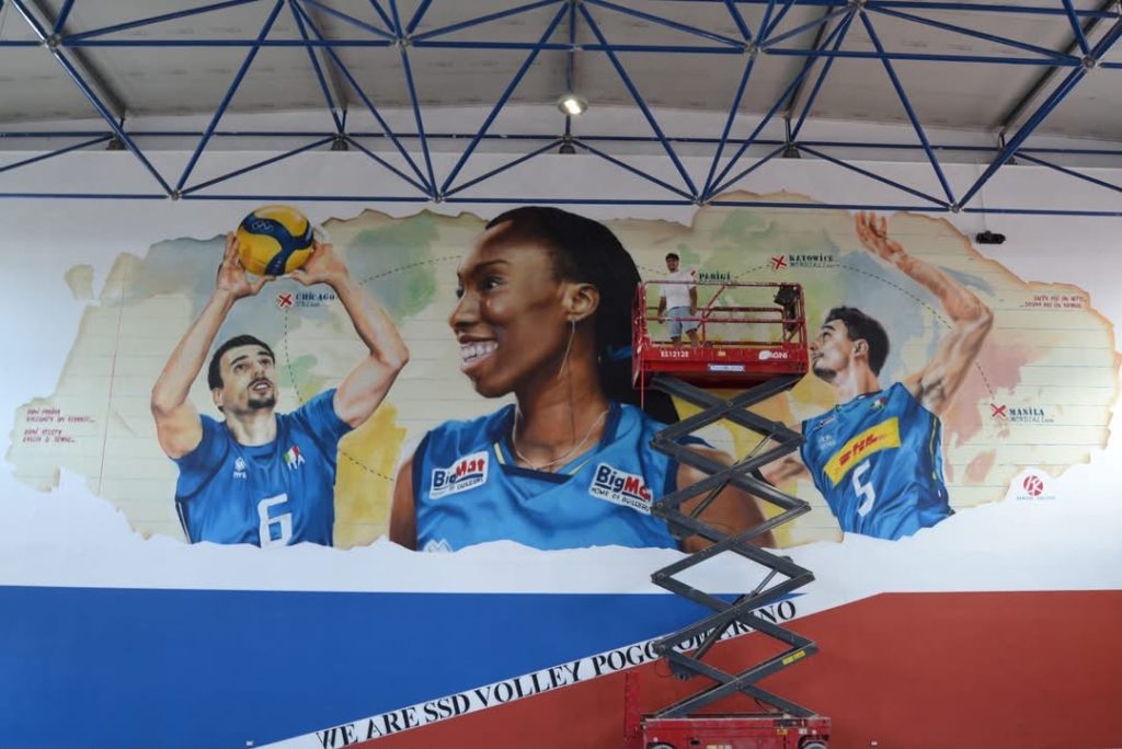 Poggiomarino celebra l’Italvolley: Egonu, Giannelli e Michieletto diventano un murale Poggiomarino celebra l’Italvolley: Egonu, Giannelli e Michieletto diventano un murale
