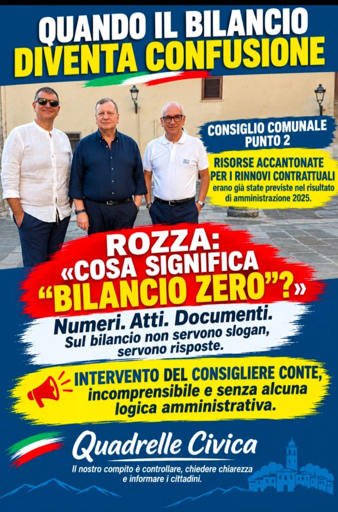 QUADRELLE: SCONTRO IN CONSIGLIO COMUNALE Rozza: «Cosa significa “bilancio zero”? Parliamo di numeri e di fatti» QUADRELLE: SCONTRO IN CONSIGLIO COMUNALE Rozza: «Cosa significa “bilancio zero”? Parliamo di numeri e di fatti»