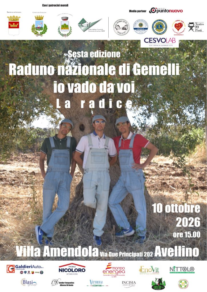 Avellino, i gemelli tornano a incontrarsi: il 9 e 10 ottobre la sesta edizione di “Io vado da voi”