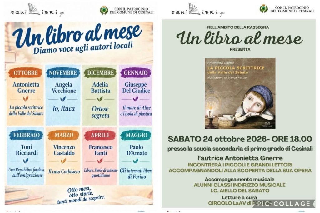 Cesinali   Un libro al mese: protagonista Antonietta Gnerre con La piccola scrittrice della Valle del Sabato