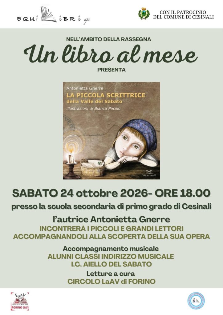 Cesinali   Un libro al mese: protagonista Antonietta Gnerre con La piccola scrittrice della Valle del Sabato